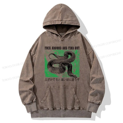 Tokyo-Tiger Cold And Heartless Snake Washed Hoodie