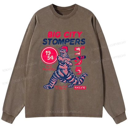 Tokyo-Tiger Big City Stompers Washed Long Sleeve T-Shirt