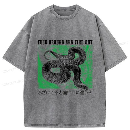 Tokyo-Tiger Cold And Heartless Snake Washed T-Shirt