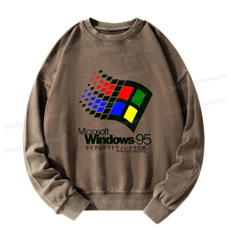 Tokyo-Tiger Windows 95 Logo Washed Sweatshirt