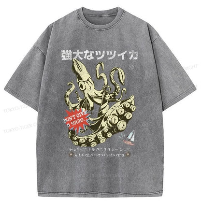 Tokyo-Tiger Squid Graphic Monster Japanese Washed T-Shirt