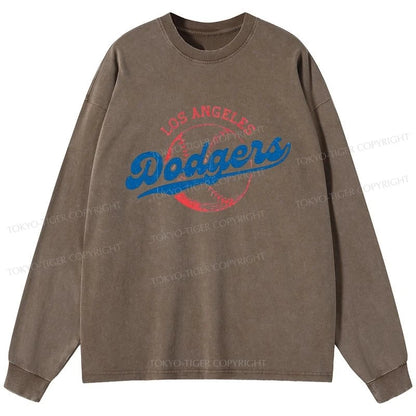 Tokyo-Tiger Ohtani 17-Retro-Dodgers Washed Long Sleeve T-Shirt