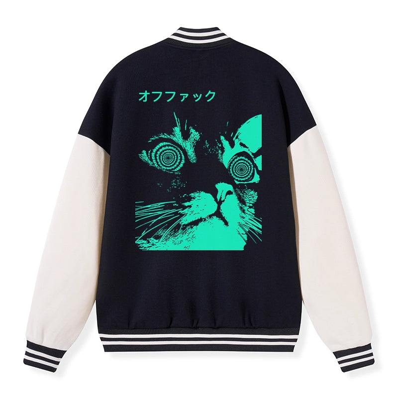 Tokyo-Tiger Cool Cat Japanese Embroidery Varsity Jacket