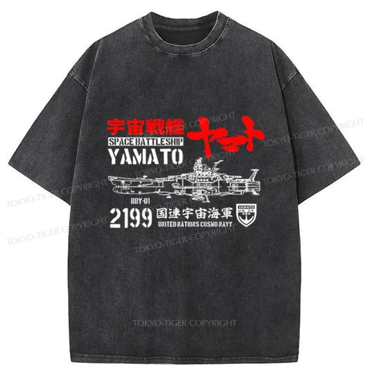 Tokyo-Tiger YAMATO Space Warship Japanese Washed T-Shirt