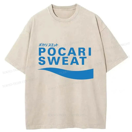 Tokyo-Tiger POCARI SWEAT Blue Washed T-Shirt