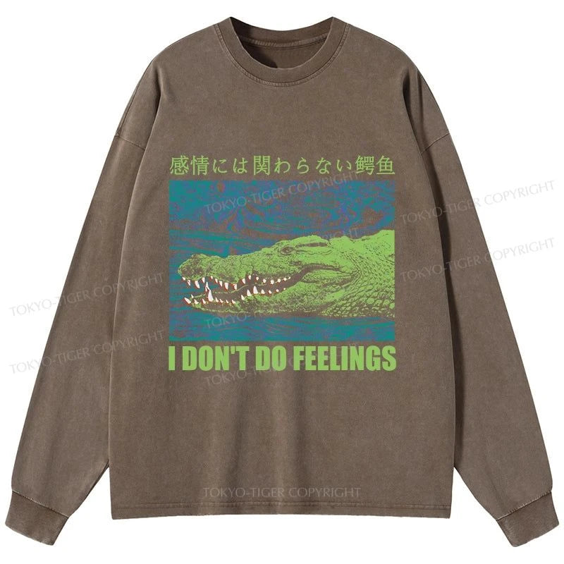 Tokyo-Tiger An Emotionless Crocodile Washed Long Sleeve T-Shirt