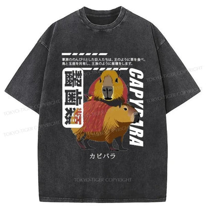 Tokyo-Tiger Japanese Capybara Washed T-Shirt