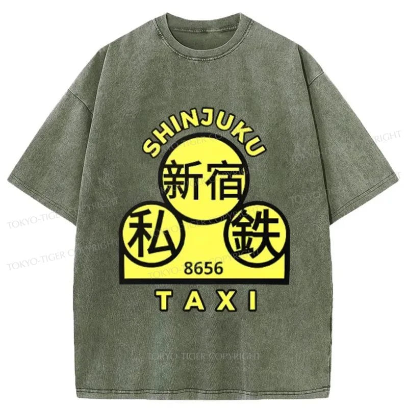 Tokyo-Tiger Shinjuku Taxi Washed T-Shirt