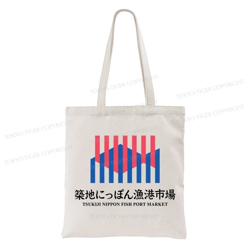 Tokyo-Tiger Tsukiji Nippon Fish Port Market Tote Bag