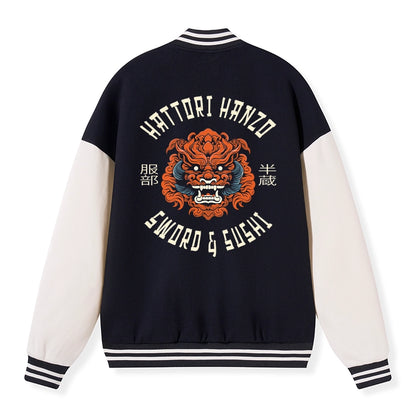 Tokyo-Tiger Japanese Hattori Hanzo Prints Embroidery Varsity Jacket