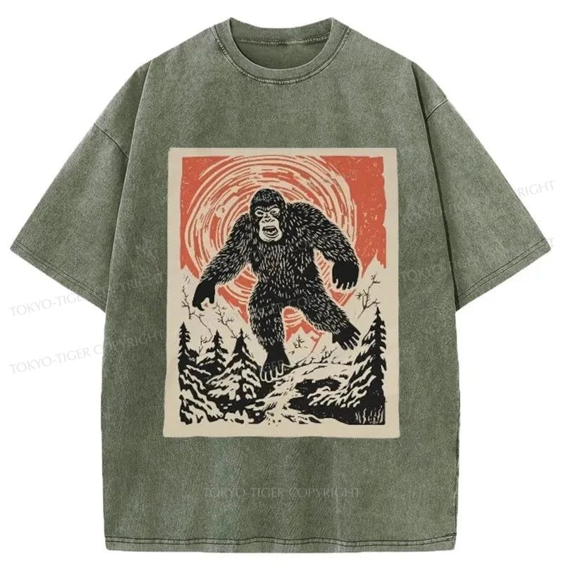 Tokyo-Tiger Bigfoot Monster Japanese Washed T-Shirt