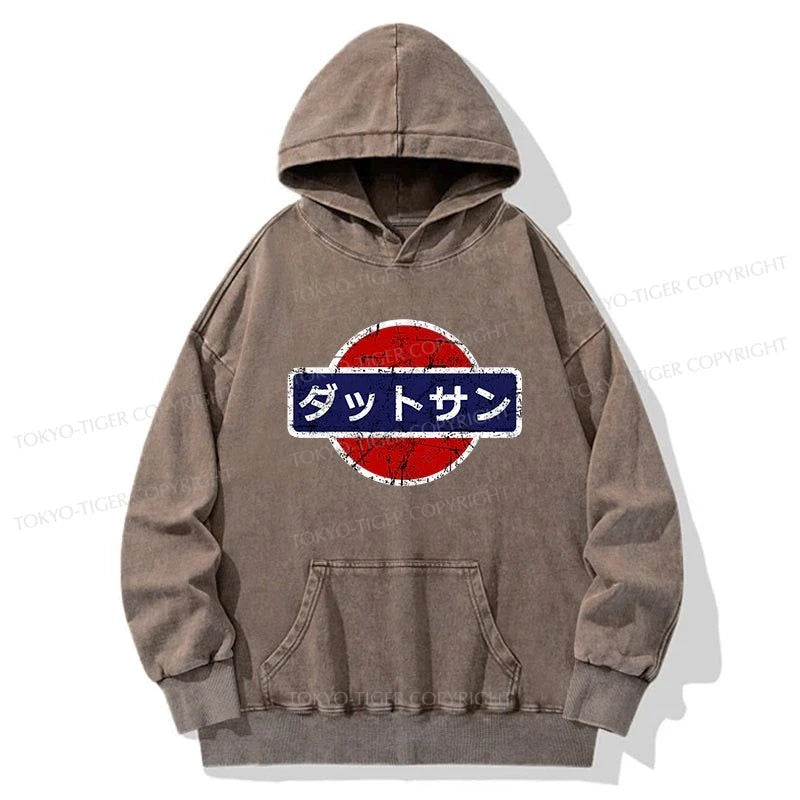 Tokyo-Tiger Datsun Vintage Japanese Car Washed Hoodie