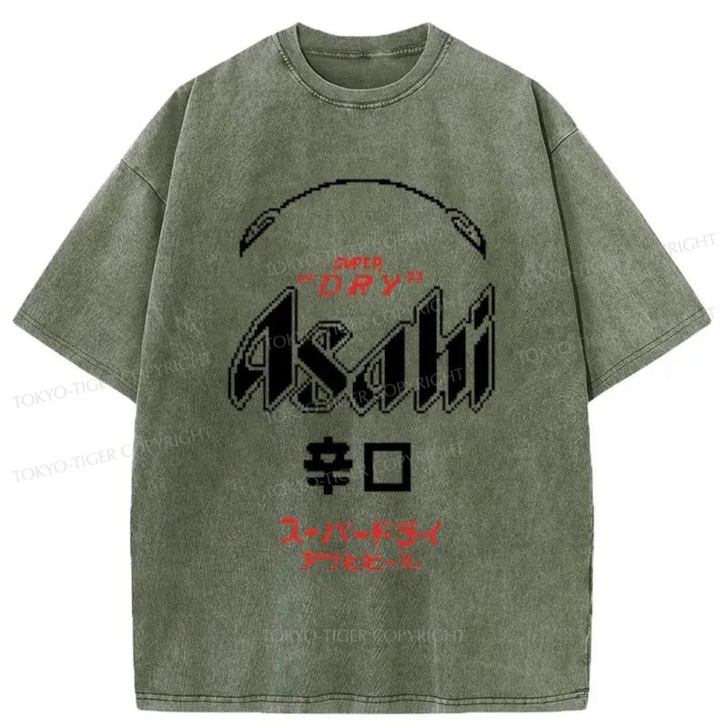 Tokyo-Tiger Asahi Beer Logo Washed T-Shirt