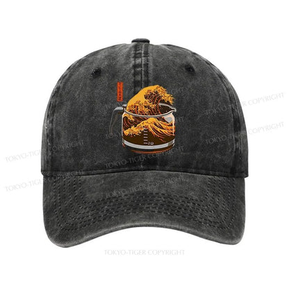 Tokyo-Tiger The Great Wave Of Coffee Japanese Washed Cap