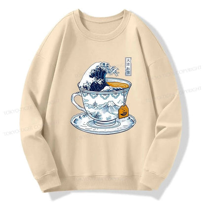 Tokyo-Tiger The Great Kanagawa Tea Wave Sweatshirt