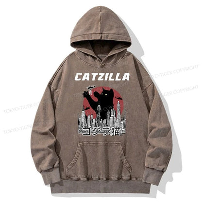 Tokyo-Tiger Catzilla Vintage Washed Hoodie