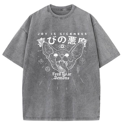 Tokyo-Tiger Joy Is Sickness Washed T-Shirt