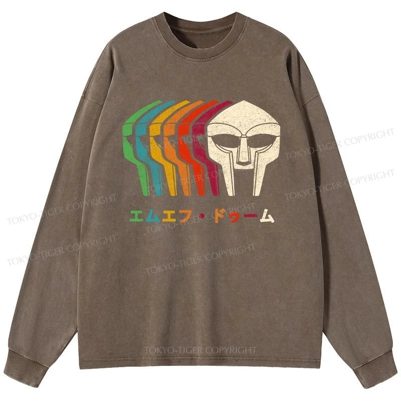 Tokyo-Tiger Retro MF Doom Washed Long Sleeve T-Shirt