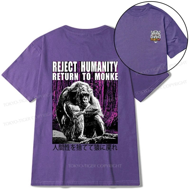 Tokyo-Tiger Reject Humanity Return To Monkey Japan Front Back Classic T-Shirt