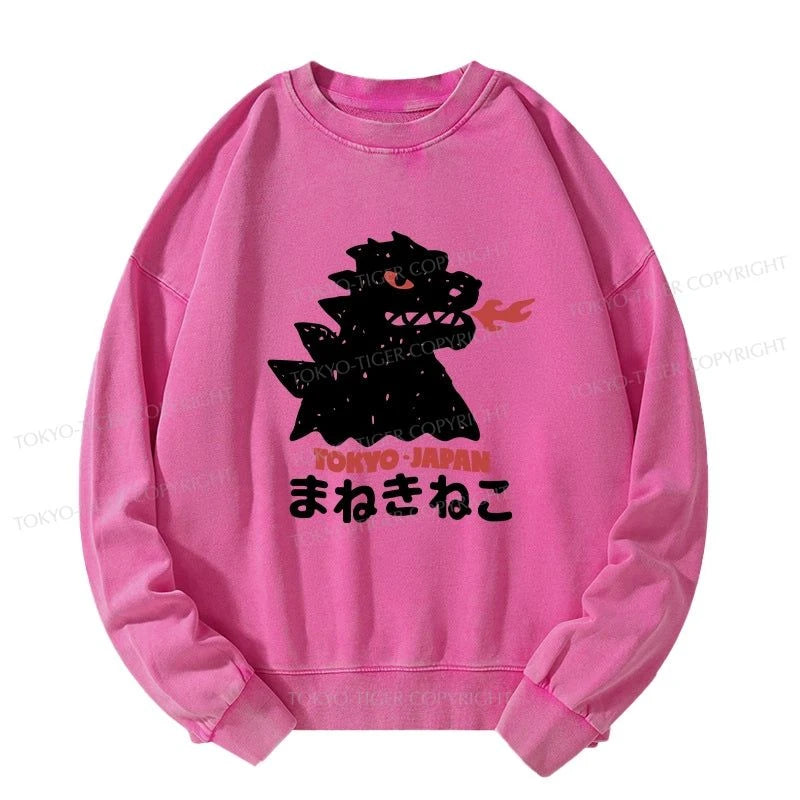 Tokyo-Tiger Japanese Fortune Cat Washed Sweatshirt