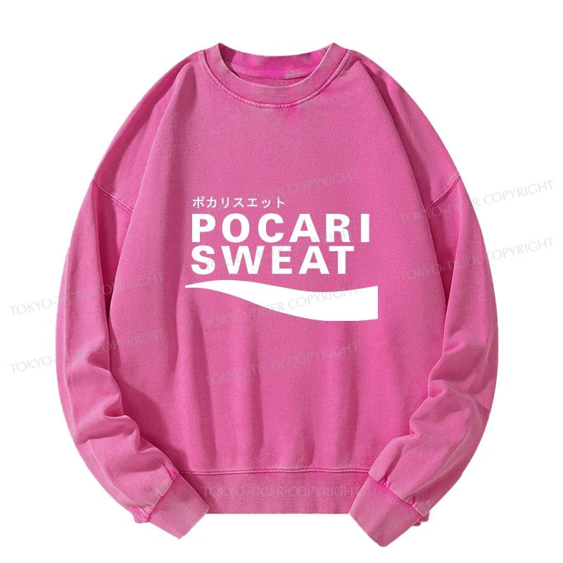 Tokyo-Tiger Japanese Pocari Sweat Logo Washed Sweatshirt