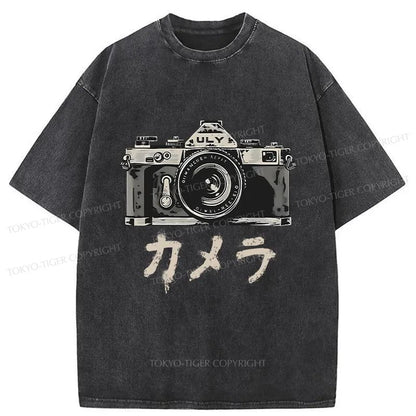 Tokyo-Tiger Japanese Camera Washed T-Shirt