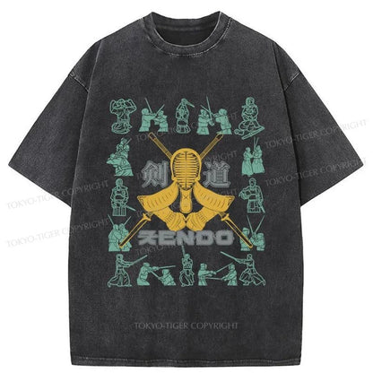 Tokyo-Tiger Kendo Japanese Washed T-Shirt