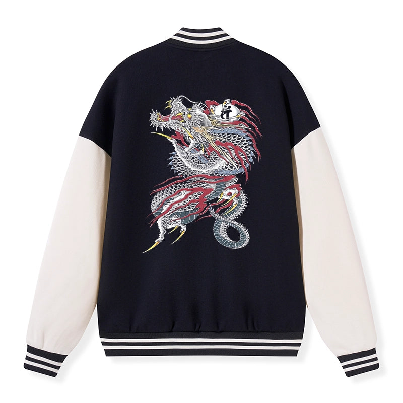 Tokyo-Tiger Dragon of Dojima Embroidery Varsity Jacket