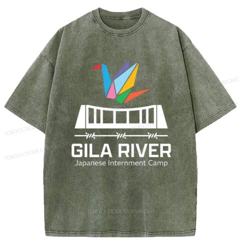 Tokyo-Tiger Gila River Japanese Internment Camp Washed T-Shirt