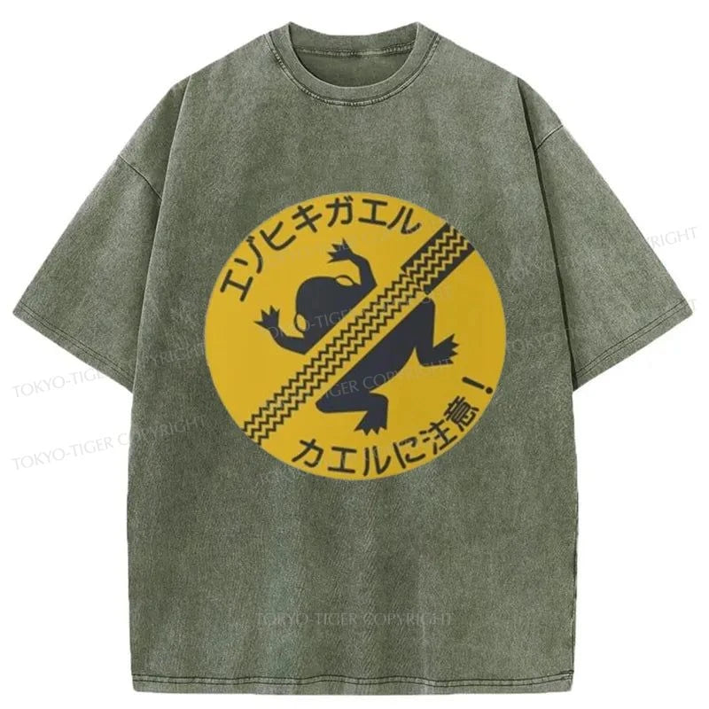 Tokyo-Tiger Don't Squish The Frogs Washed T-Shirt