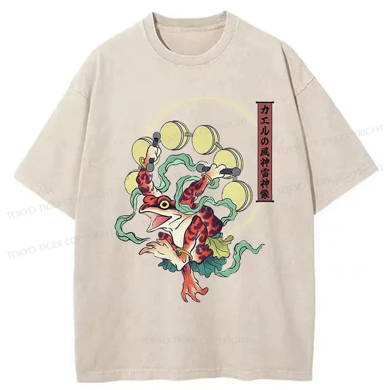 Tokyo-Tiger Frog Monster Japanese Washed T-Shirt