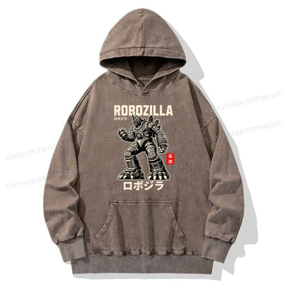 Tokyo-Tiger RoboZilla Manga Japanese Washed Hoodie