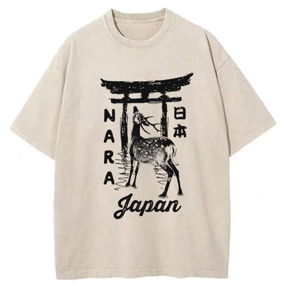 Tokyo-Tiger Japan City Nara Deer Washed T-Shirt