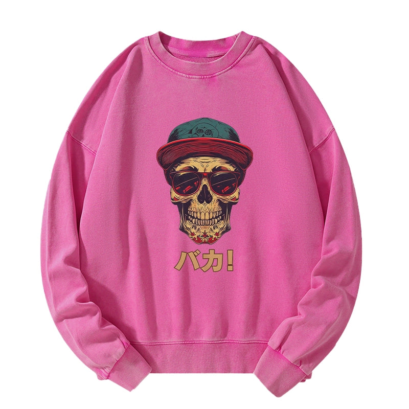 Tokyo-Tiger Fashion Skull Japanese Washed Sweatshirt