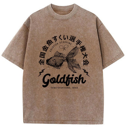 Tokyo-Tiger GoldFish Japanese Washed T-Shirt
