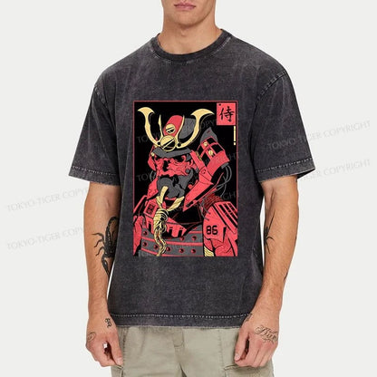 Tokyo-Tiger Samurai  Japanese Washed T-Shirt