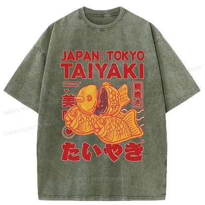 Tokyo-Tiger Taiyaki Japanese Washed T-Shirt