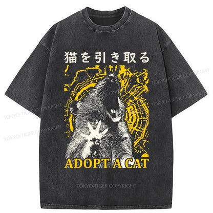 Tokyo-Tiger Adopt A Cat Washed T-Shirt