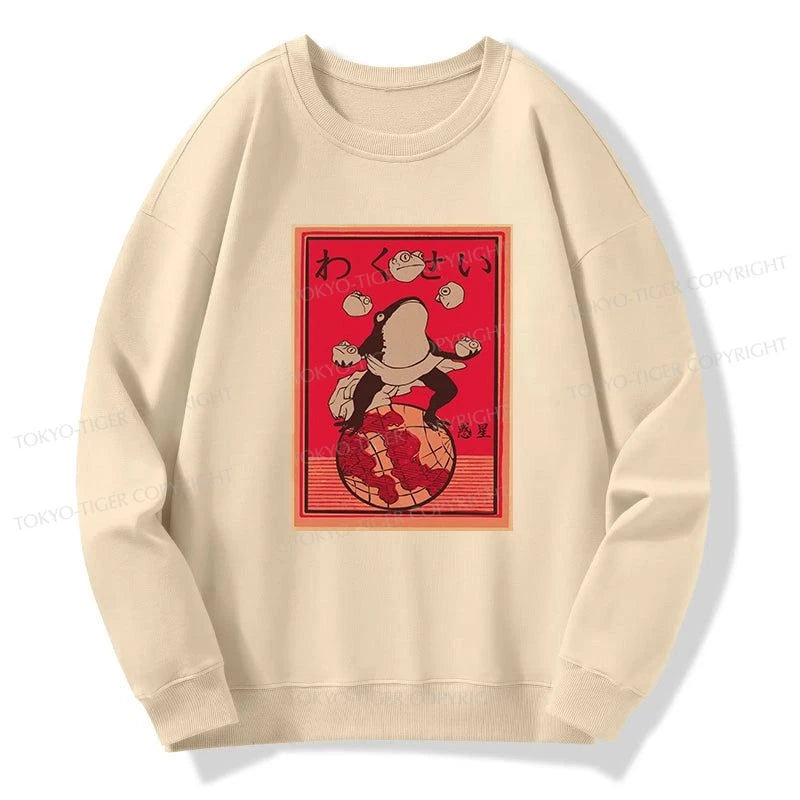 Tokyo-Tiger Wakusei Frog Funny Sweatshirt