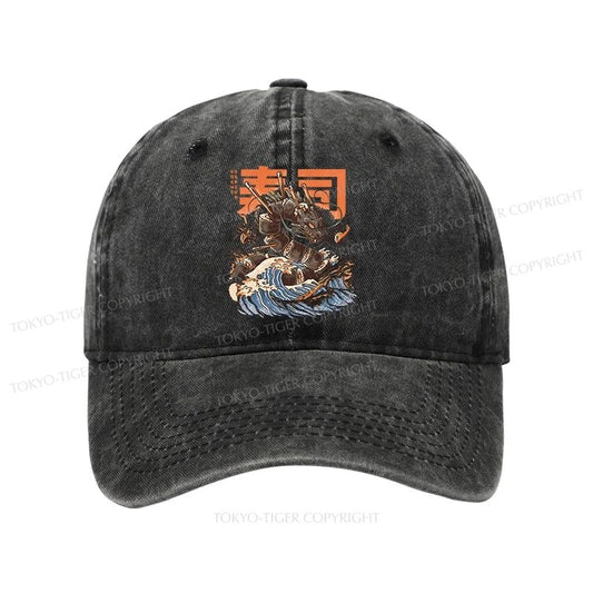 Tokyo-Tiger The Great Sushi Dragon Wave Washed Cap