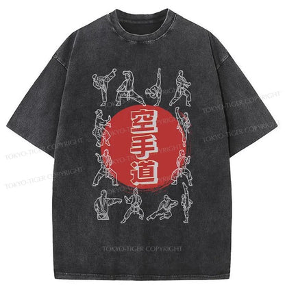 Tokyo-Tiger Karate Moves Washed T-Shirt