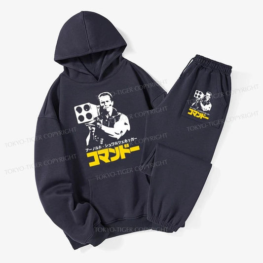 Tokyo-Tiger Commando In Japanese Fleece Lined Hoodie Set