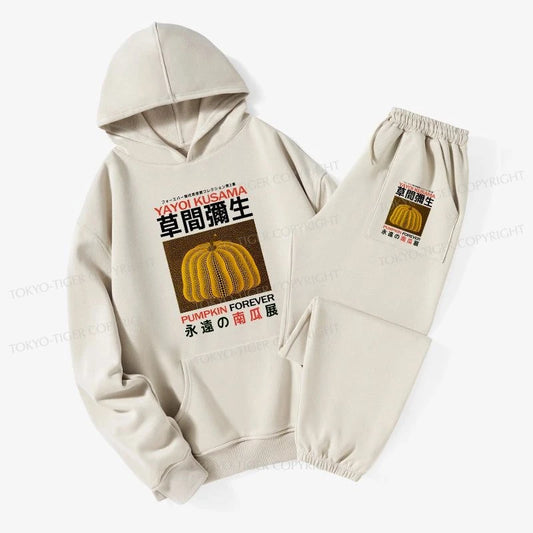 Tokyo-Tiger Forever Pumpkin Exhibition Japanese Fleece Lined Hoodie Set