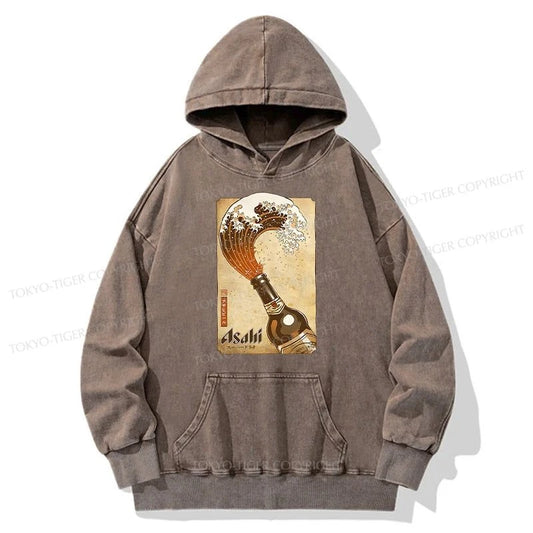 Tokyo-Tiger Asahi Logo Japanese Washed Hoodie