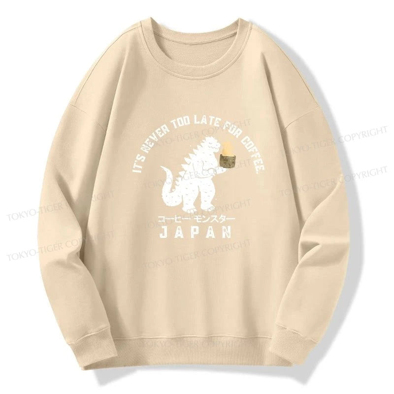 Tokyo-Tiger It Is Never Too Late For Coffee Sweatshirt