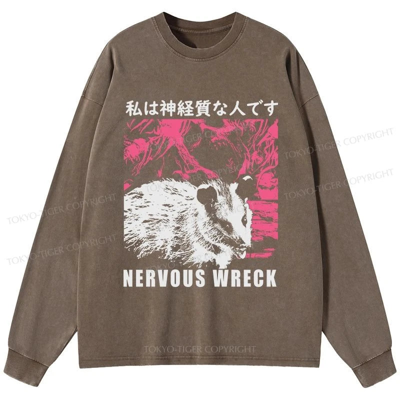 Tokyo-Tiger Nervous Wreck Washed Long Sleeve T-Shirt