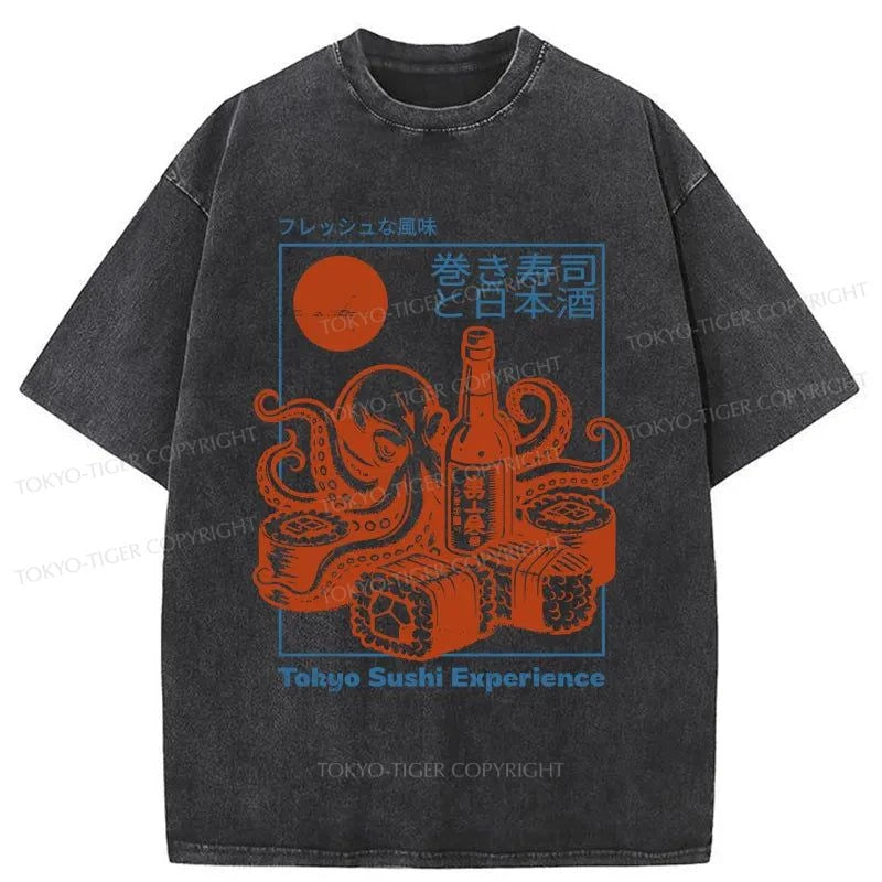 Tokyo-Tiger Tako And Wine Washed T-Shirt