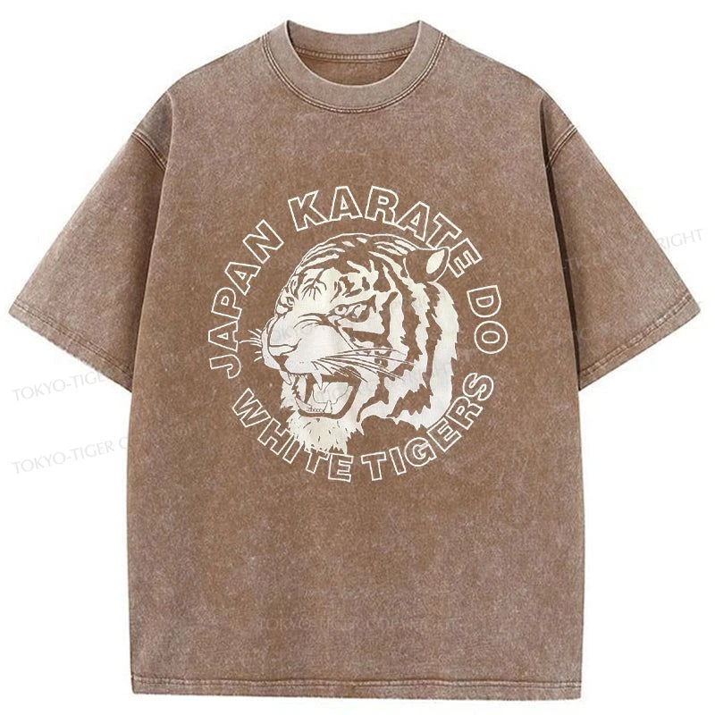 Tokyo-Tiger Vintage 90s Japan Karate Do White Tigers Washed T-Shirt