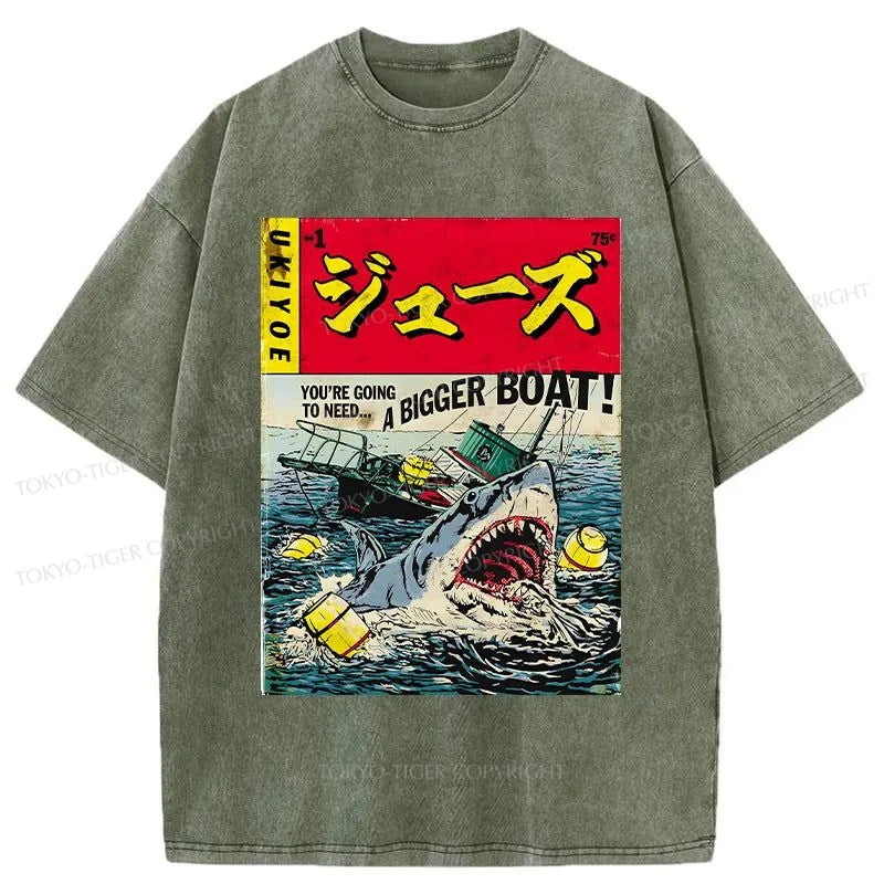 Tokyo-Tiger Killer Shark Poster Washed T-Shirt