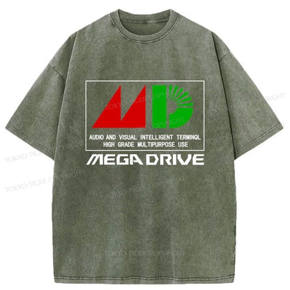 Tokyo-Tiger Mega Drive MDJP Logo Washed T-Shirt